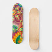 Psychedelisch bloemenpatroon skateboard (Voorkant)