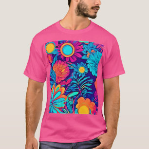 Psychedelisch bloemtapijt t-shirt