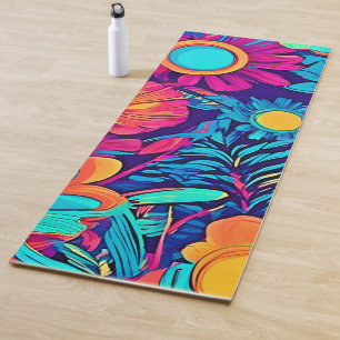 Psychedelisch bloemtapijt yogamat