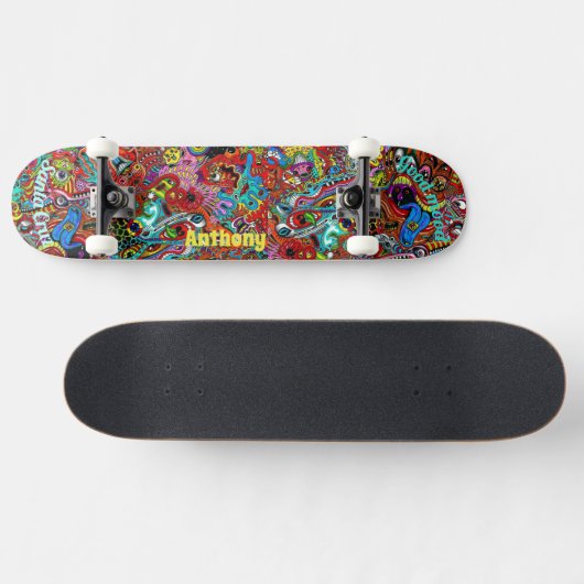 Psychedelisch dek voor skateboard (Horizontaal)