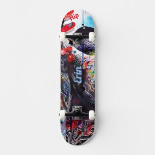 Psychedelisch dek voor skateboard