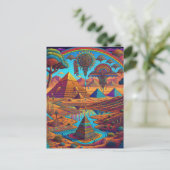 Psychedelisch Egyptisch landschap Briefkaart (Staand voorkant)