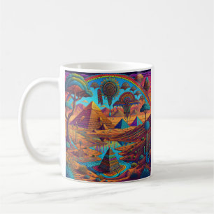 Psychedelisch Egyptisch landschap Koffiemok