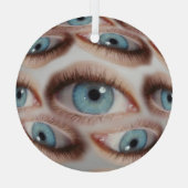 Psychedelisch gezichtsvermogen: Abstracte oogillus Glas Ornament (Achterkant)