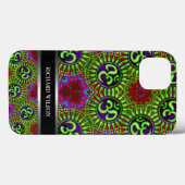 Psychedelisch GOA OM-patroon Aangepaste naam Case-Mate iPhone Case (Achterkant (horizontaal))