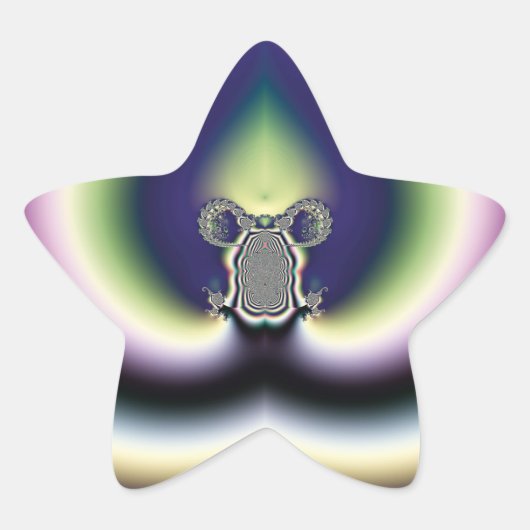 Psychedelisch Hart Ster Sticker (Voorkant)