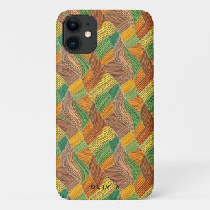 Psychedelisch hedendaags patroon met lijnen iPhone 11 hoesje