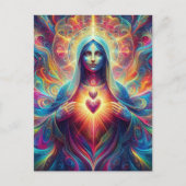 Psychedelisch Heilig Hart van Maria Briefkaart (Voorkant)