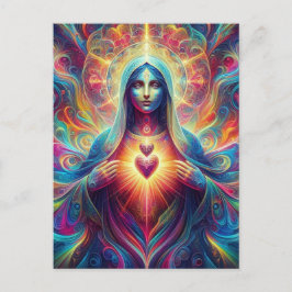 Psychedelisch Heilig Hart van Maria Briefkaart
