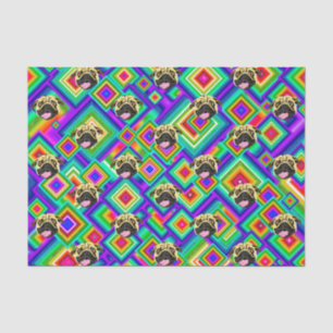 Psychedelisch honden gezicht vloeipapier tissuepapier