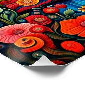 Psychedelisch landschap met rivier 4 perfect poster (Hoek)