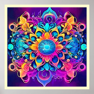 Psychedelisch Mandala-ontwerp Poster