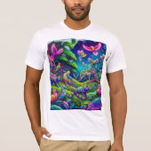 Psychedelisch Oerwoud - Levendige dieren en vogels T-shirt (Voorkant)