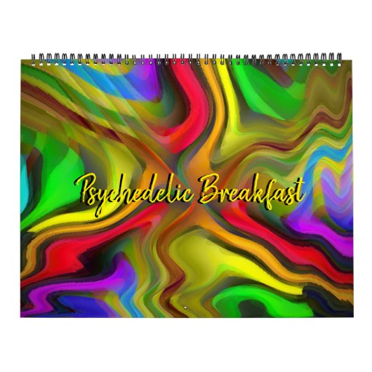 Psychedelisch ontbijt Trippy Abstracte kunst Kalender (Hoes)
