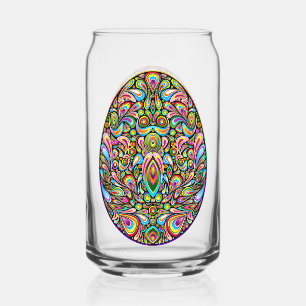 Psychedelisch ontwerp Pasen ei biologisch T-shirt  Blikvorm Glas