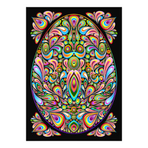 Psychedelisch ontwerp voor paasei foto afdruk
