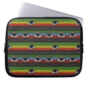 Psychedelisch oogpatroon laptop sleeve
