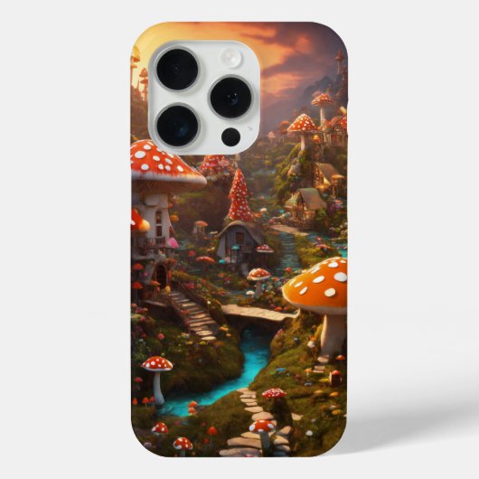 Psychedelisch Paddenstoelendorp – Intrigerende 3D- Case-Mate iPhone Case (Achterkant)