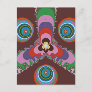 Psychedelisch patroon retro kunst uit de jaren 70 briefkaart