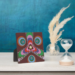Psychedelisch patroon retro kunst uit de jaren 70 fotoplaat