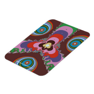 Psychedelisch patroon retro kunst uit de jaren 70 magneet