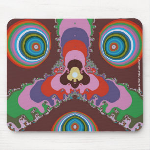 Psychedelisch patroon retro kunst uit de jaren 70 muismat