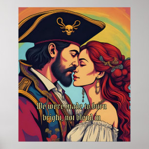 Psychedelisch Piraat Koppel – Stout Romantisch Poster