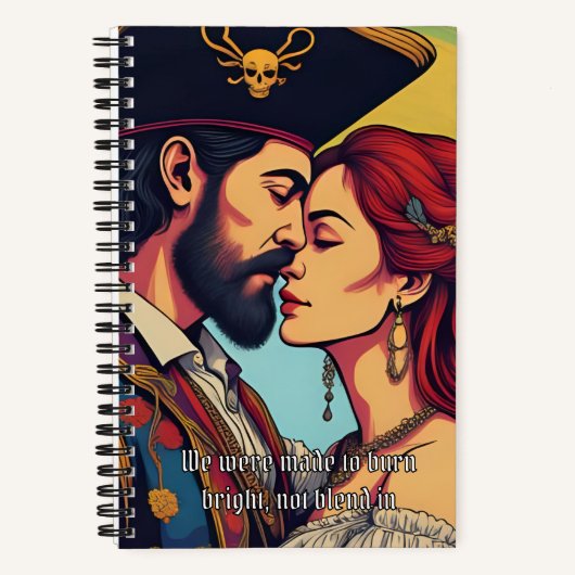 Psychedelisch Piratenkoppel – Stoute Romance Notitieboek (Voorkant)