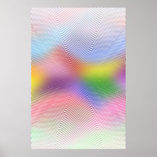 Psychedelisch Poster: Abstracte kleurengolven Poster