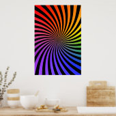 Psychedelisch Poster: Regenboogspiraal Poster (Keuken)