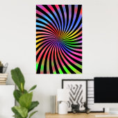 Psychedelisch Poster: Spiral met meerdere kleuren Poster (Thuiskantoor)