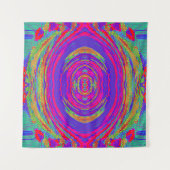 Psychedelisch radiaal patroon wandkleed (Voorkant)