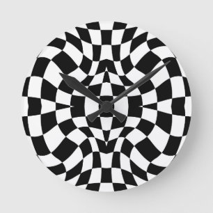 Psychedelisch schaken ronde klok