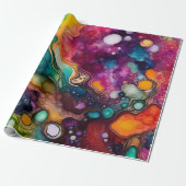 Psychedelisch surrealistisch Waterverf patroon Cadeaupapier (Uitgerold)