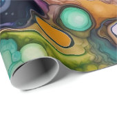 Psychedelisch surrealistisch Waterverf patroon Cadeaupapier (Rol Hoek)