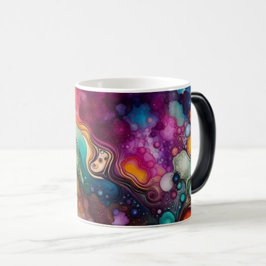 Psychedelisch surrealistisch Waterverf patroon Magische Mok (Voorkant rechts)