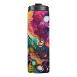 Psychedelisch surrealistisch Waterverf patroon Thermosbeker