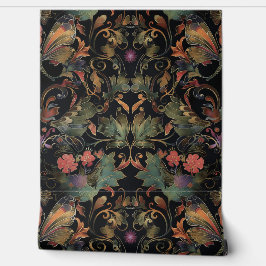 Psychedelisch vliegtapijt botanisch behang