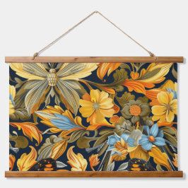 Psychedelisch vliegtapijt botanisch hangend wandkleed