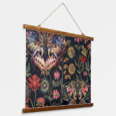 Psychedelisch vliegtapijt botanisch hangend wandkleed (Gebogen)