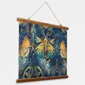 Psychedelisch vliegtapijt botanisch hangend wandkleed (Gebogen)