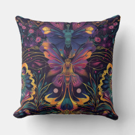 Psychedelisch vliegtapijt botanisch kussen