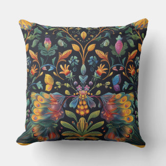 Psychedelisch vliegtapijt botanisch kussen