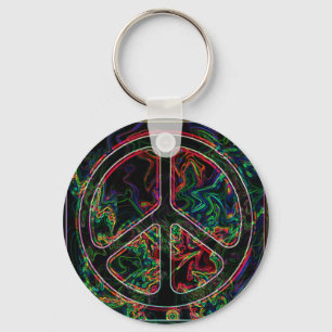 psychedelisch vredesbord sleutelhanger