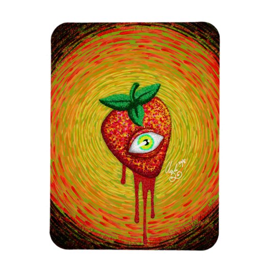 Psychedelische aardbei magneet (Verticaal)