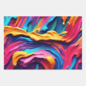 Psychedelische Abstracte kleurrijke verfstreken Inpakpapier Vel (Voorkant 3)