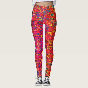 Psychedelische Abstracte Neon Kleurrijk Leggings