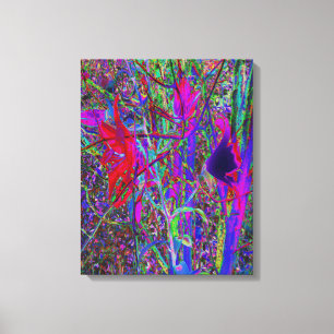 Psychedelische Abstracte Regenboog Kleuren Lelie T Canvas Afdruk