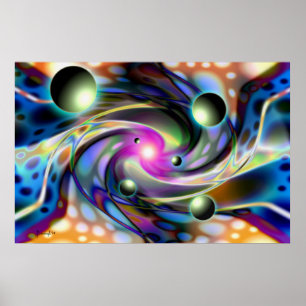 Psychedelische afmetingen - afdruk poster