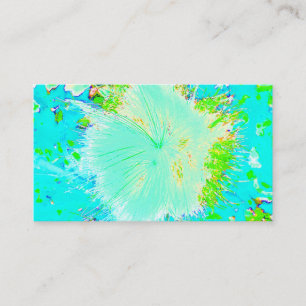 Psychedelische Aqua en Limegroene Zijdeplant Visitekaartje